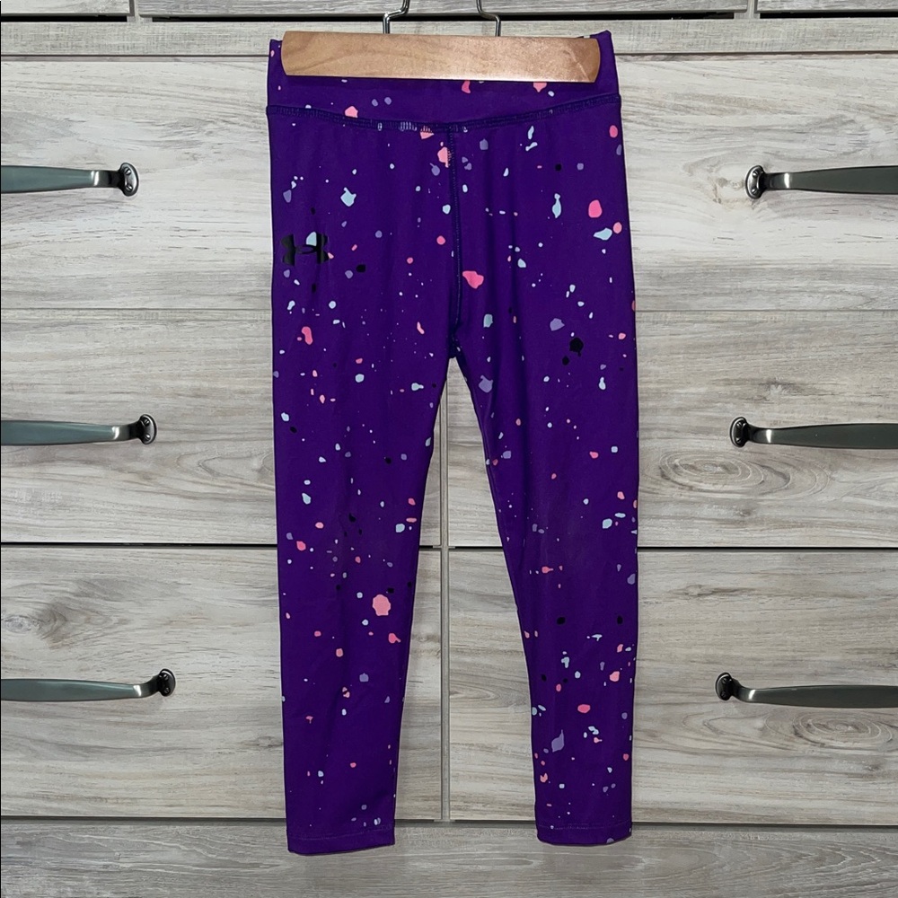 Under Armour Kids Leggings in Purple with Multicolor Speckles